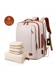 Myco Carry On Travel Backpack For Men Flight Approved 40L Personal Item Backpack With 3 Packing Cubes Travel Book Bag For Weekender College Office Christmas Gifts Winter Christmas Bag Travel Bag Schoo
