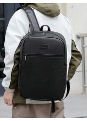 Faux Leather Vintage Backpack Slim 15 6 Inch Laptop Bag Casual Travel Daypack Brown Black Vacation School Summer Water Proof Carry On PU Leather Business Casual Black Husband Purse Holiday Computer Bl