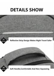 Backpack Men Purse With Reflective Strip Design And Multiple Pockets Can Hold 15 6 Inch Computer Bag Lightweight School Bag Large Capacity Travel Bag Commuter Convenient Day Bag Multi Functional Book