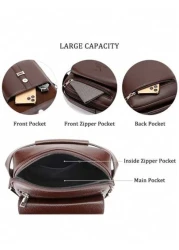 حقيبة رسول بطراز قديم - حقيبة كتف كاجوال بطراز الفرد - مثالية للعمل والمدرسة والسفر ، حقيبة معلقة علي الصدر مضا