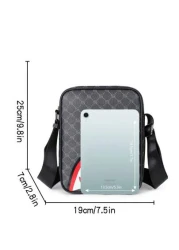 Men s Slanted Shoulder Bag With Side Pocket Crossbody Bag Shoulder Bag Square Bag Multi Function Suitable For Commuting PVC Casual Bag Simple Style Black Floral Gift For Men Boyfriend Luxury Bags