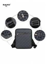 1pc Men s Shoulder Bag Vintage Crossbody Bag With Side Pocket Scratch Resistant Durable PVC Casual Bag Minimalist Style In Black Brown Great Gift For Boyfriend Or Men