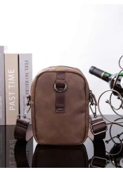 حقيبة هاتف جديدة للرجال، حقيبة رسول بسيطة من الجلد على الكتف على الطراز الكوري، حقيبة خصر صغيرة عصرية للخارج،