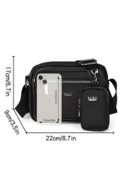 saroxi 1pc Men s Shoulder Bag Side Pocket Messenger Bag Crossbody Bag Square Bag Multi Function Scratch Resistant And Durable PU Leather Casual Style Black And Brown Gift For Men Boyfriend Teacher