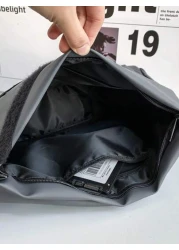 Fabric Material Large Capacity Casual Vacation Graffiti Chain Shoulder Bag For Men Punk Style Casual Bag With Pendant