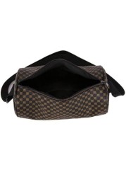Fashionable PU Checkerboard Print Bucket Bag Unisex Portable Shoulder Messenger Bag Suitable For Work Shopping Travel Father s Day Gift Party Etc