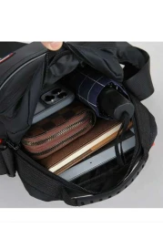 Multi Pocket Fashion Casual Outdoor Travel Backpack With Water Bottle Holder Reflective Stripe Soft For Men Fits Tablet Power Bank Wallet Umbrella