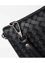 Braiding Style Men PU Leather Wallet Purse Money Credit Card Holders Men Wallet Money Bag Business Casual Handbag Wristlet Bag Underarm Bag Envelope Bag Square Bag Student Travel Winter Large Capacity