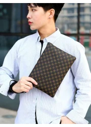 Men s Fashion PU Clutch Bag Pu Leather Men Wallet Brown Coin Clutch Purse Male Hand Bag Office Supplies Vintage Valentines Gift Vintage Bag Old Money Multi Functional Men Bag Travel Winter Wash Bag Mu