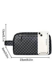 saroxi Men s Large Capacity Fashion Casual Outdoor Travel Hand Wrist Pouch Big Storage Portable High End Simple And Stylish Suitable For Office Gift For Young People Students Men Bag Gifts For Men Chr