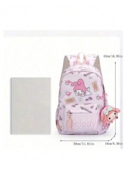 Sanrio حقيبة ظهر Sanrio، حقيبة مدرسية كاواييه أنيقة ، حقيبة ظهر ملونة للفتيات ، حقيبة خارجية قابلة للطي سعة كبيرة