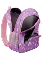 Girls Cute Double Shoulder Bags With Pen Pockets Featuring Rabbit Pattern Accents Commuting And Leisure Backpacks Available In Four Colors Black Blue Pink And Purple Adjustable Straps Large Capacity Z