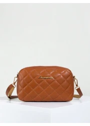 Quilted Zipper Square Bag Metal Letter Decor Shoulder Bag Adjustable Fashionable Girls Crossbody Bag Casual Phone Pouch