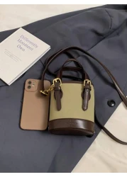 Mini Dual Strap Bucket Bag Crossbody Bag Handbag Mini Makeup Bucket Storage Bag Super Mini Bag Mainly Used For Hanging Decorations Relatively Small Capacity