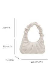 1pc Handbag Pu Magnetic New Style Pure Color Simple Ruffles Sweet Style Niche Design Fashion A Variety Of Colors Available Sufficient Capacity And Comfortable Touch Can Hold Mobile Phones Cosmetics An