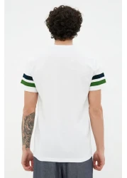  Collection تي شيرت قطن أبيض مطبوع للكلية - مقاس عادي TMNSS20TS1836