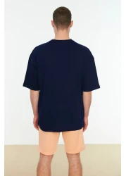  Collection Navy Blue Oversize CiTy PrinTed T-Shirt - 100% Pack TMNSS22TS0304