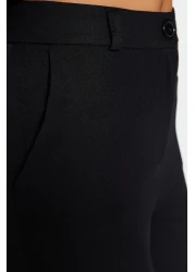  Collection Black Basic Cigarette Narrow Leg Woven Fabric Trousers Twoss19St0038