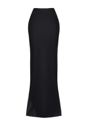  Collection Satin Woven Black Long Skirt - TPRAW24ET00040