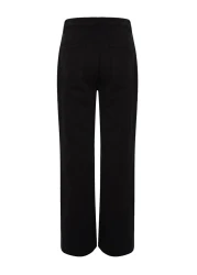  Collection Black High Waist Wide Leg Jeans with Pocket Detail TWOAW22JE0595